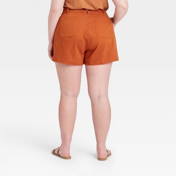 Ava & Viv Womens Shorts Stretch Jean Denim Rust Deep Orange Sz 20W NWOT - Picture 3 of 10